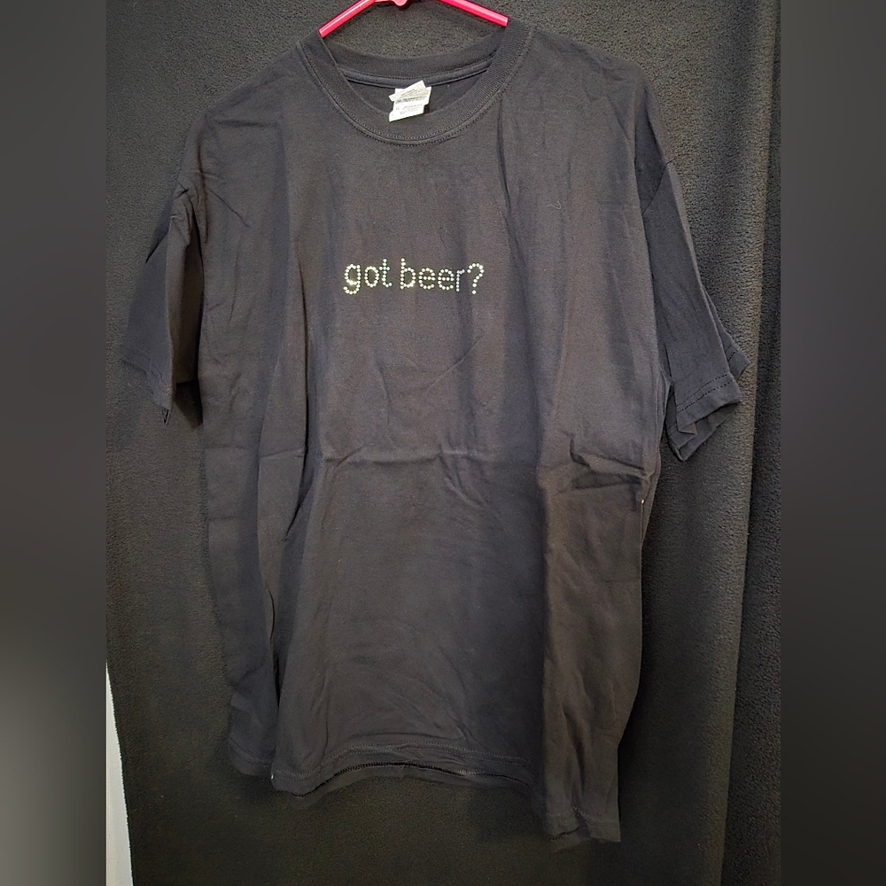 Custom Got Beer? T-Shirt with Rhinestones